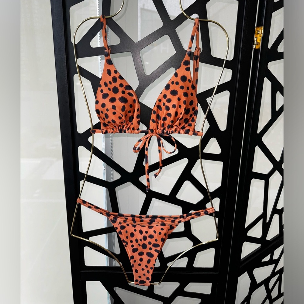 Zaful Leopard Cheetah Print Thong Bikini- Small
